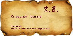 Krasznár Barna névjegykártya