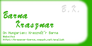barna krasznar business card